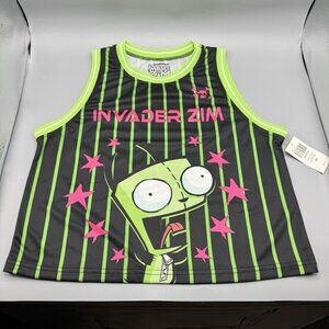 Invader Zim GIR Screaming Striped Juniors Jersey Tank Top SMALL New